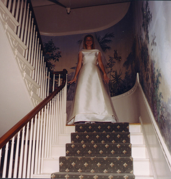 bride - at the stairs